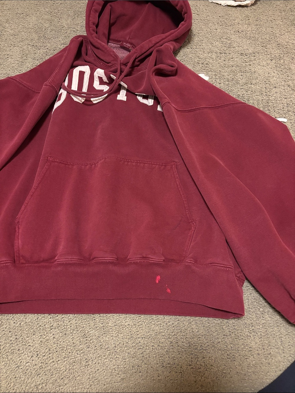 Brandy Melville Boston Maroon Pullover Hoodie - Picture 3 of 3